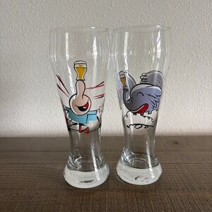 Ritzenhoff Pilsner Beer Glasses Massimo Giacon Elephant Pop Art Set of 2